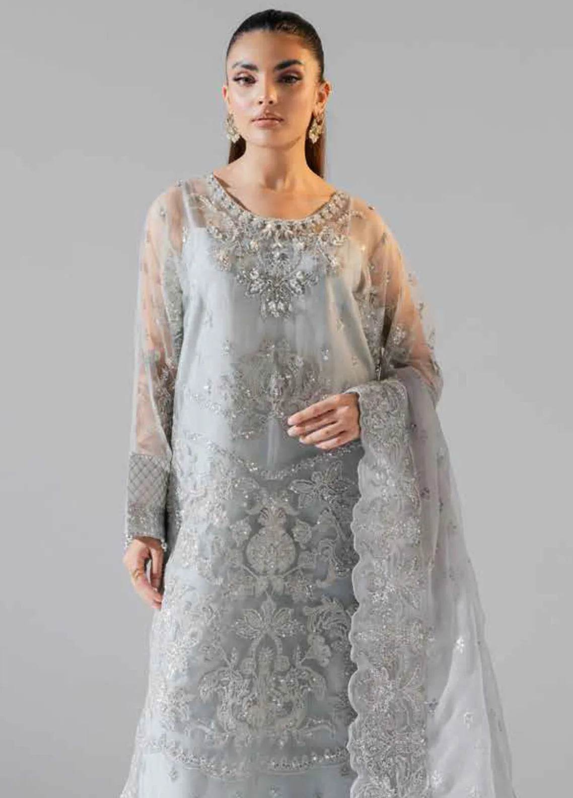 Zarez By Freesia Luxury Embroidered Unstitched 3pcs - Jotey
