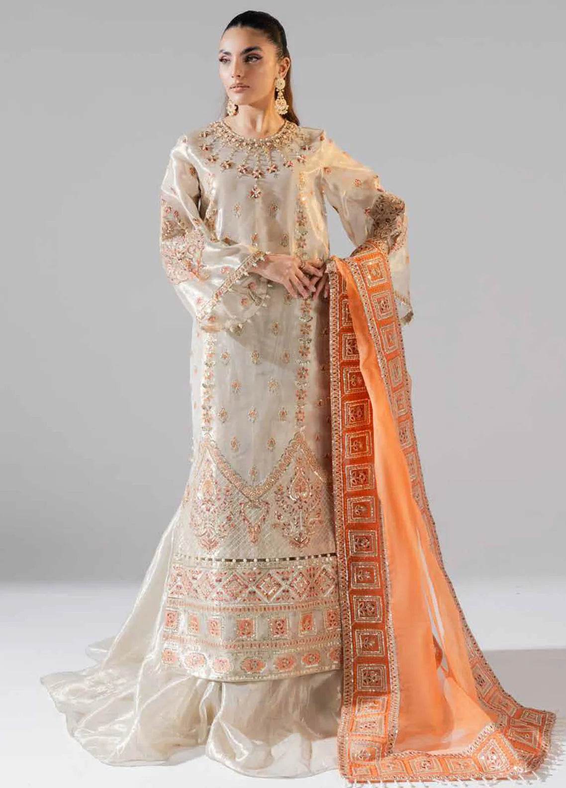 Zarez By Freesia Luxury Embroidered Unstitched 3pcs - Jotey