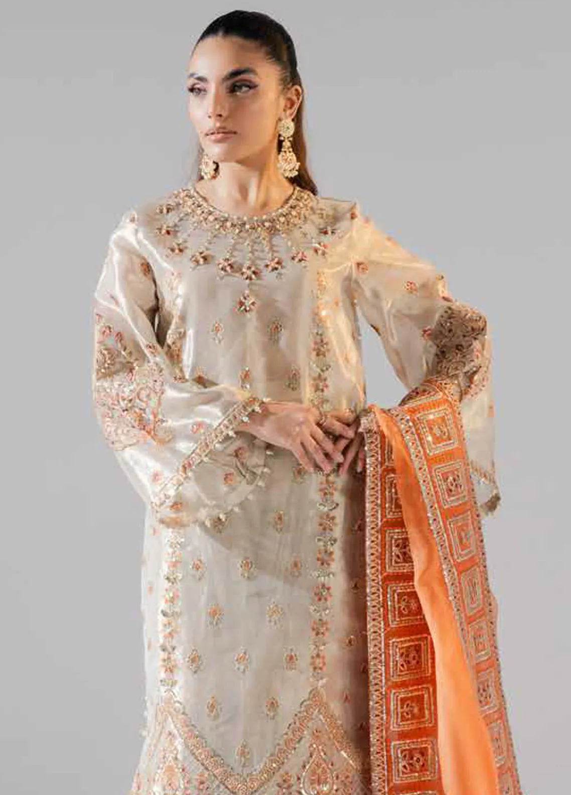 Zarez By Freesia Luxury Embroidered Unstitched 3pcs - Jotey